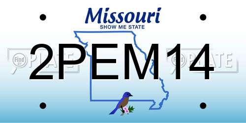 2PEM14 Missouri License Plate