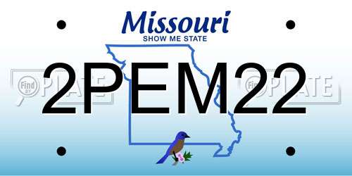 2PEM22 Missouri License Plate
