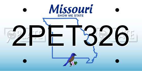 2PET326 Missouri License Plate