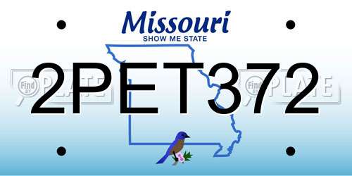 2PET372 Missouri License Plate