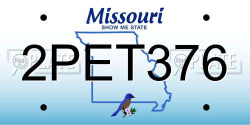 2PET376 Missouri License Plate