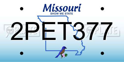 2PET377 Missouri License Plate