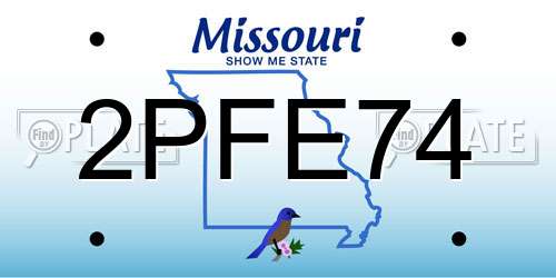 2PFE74 Missouri License Plate