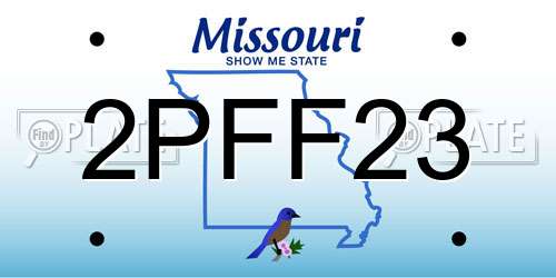 2PFF23 Missouri License Plate
