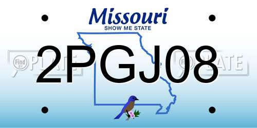 2PGJ08 Missouri License Plate