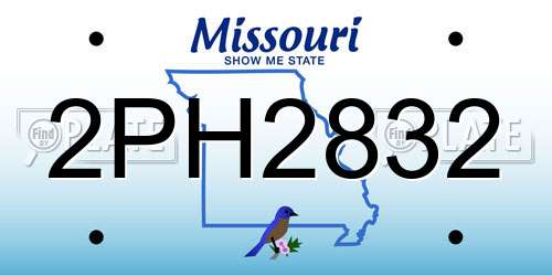 2PH2832 Missouri License Plate