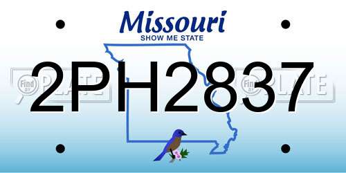 2PH2837 Missouri License Plate
