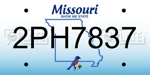 2PH7837 Missouri License Plate