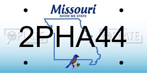 2PHA44 Missouri License Plate