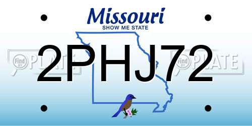 2PHJ72 Missouri License Plate