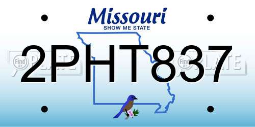 2PHT837 Missouri License Plate