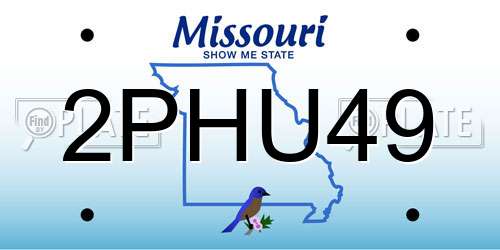 2PHU49 Missouri License Plate