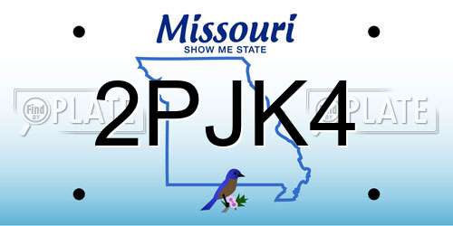 2PJK4 Missouri License Plate