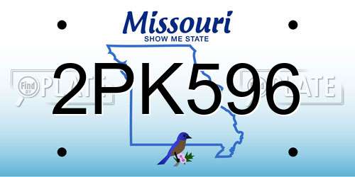 2PK596 Missouri License Plate