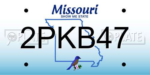 2PKB47 Missouri License Plate
