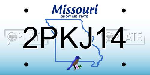 2PKJ14 Missouri License Plate