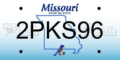 2PKS96 Missouri License Plate