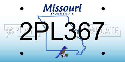 2PL367 Missouri License Plate