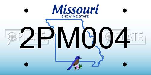 2PM004 Missouri License Plate