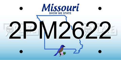 2PM2622 Missouri License Plate
