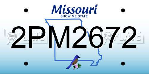 2PM2672 Missouri License Plate