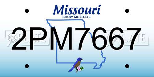 2PM7667 Missouri License Plate