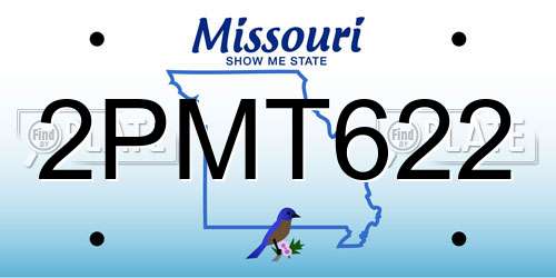 2PMT622 Missouri License Plate