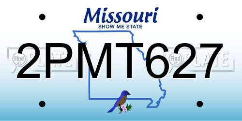 2PMT627 Missouri License Plate