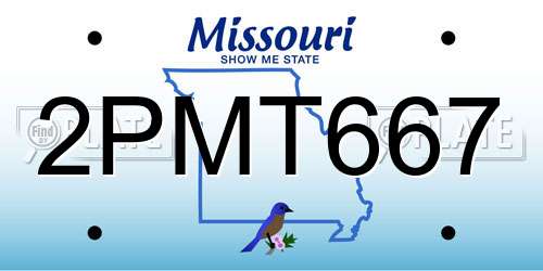 2PMT667 Missouri License Plate