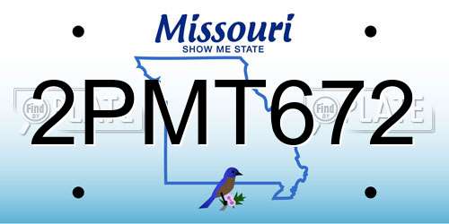 2PMT672 Missouri License Plate