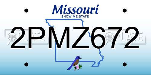 2PMZ672 Missouri License Plate