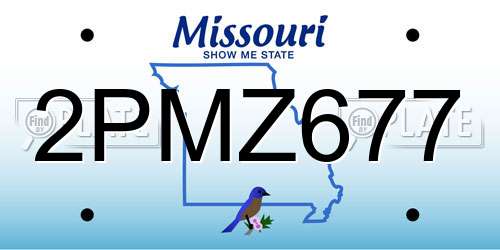 2PMZ677 Missouri License Plate