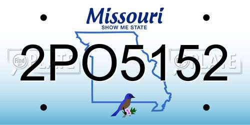2PO5152 Missouri License Plate