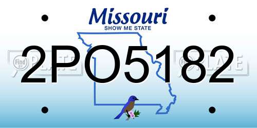 2PO5182 Missouri License Plate