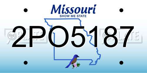 2PO5187 Missouri License Plate