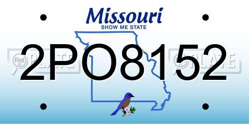 2PO8152 Missouri License Plate