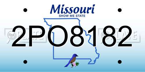 2PO8182 Missouri License Plate