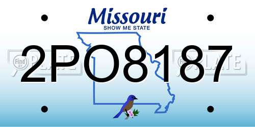 2PO8187 Missouri License Plate