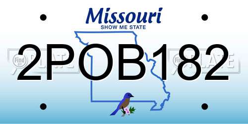 2POB182 Missouri License Plate