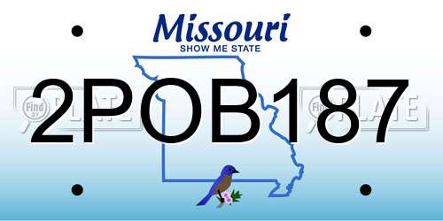 2POB187 Missouri License Plate