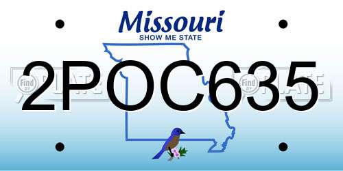 2POC635 Missouri License Plate