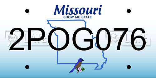 2POG076 Missouri License Plate
