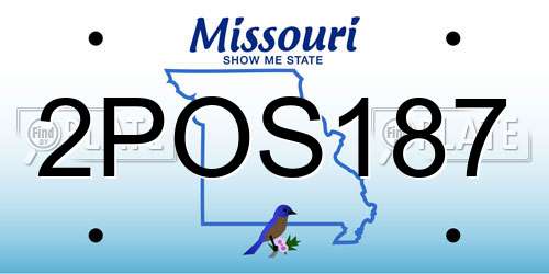 2POS187 Missouri License Plate