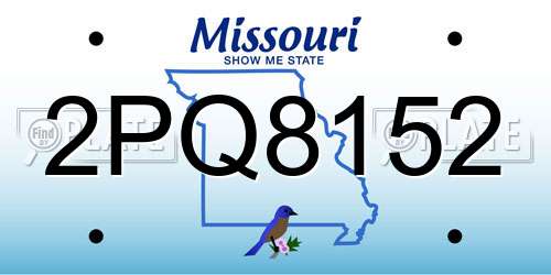 2PQ8152 Missouri License Plate