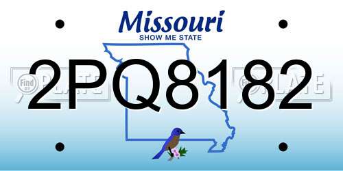 2PQ8182 Missouri License Plate