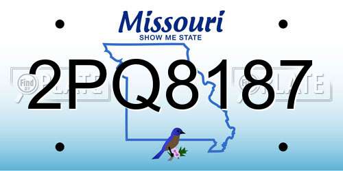 2PQ8187 Missouri License Plate