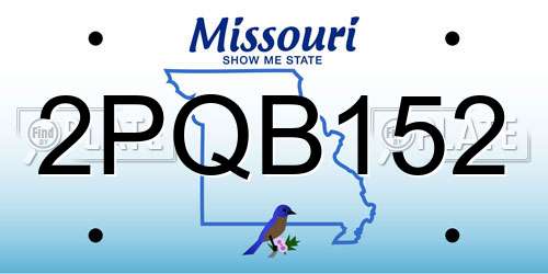 2PQB152 Missouri License Plate