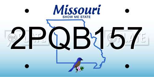 2PQB157 Missouri License Plate