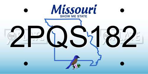 2PQS182 Missouri License Plate