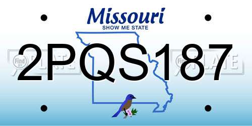 2PQS187 Missouri License Plate